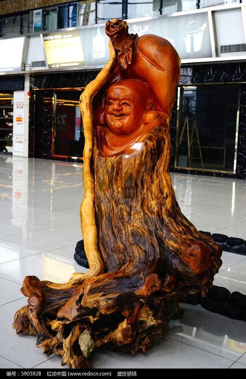 枣树根雕佛像