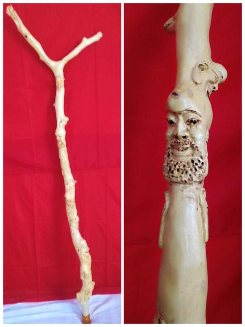 枣树根雕拐杖