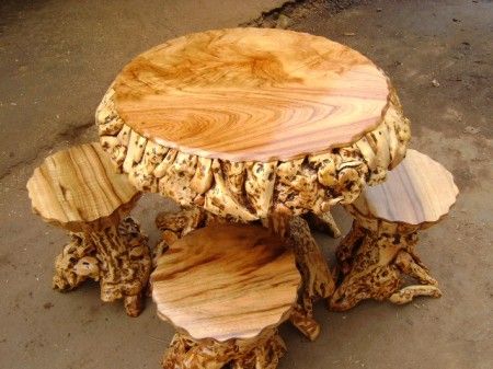 树根雕刻餐桌图片