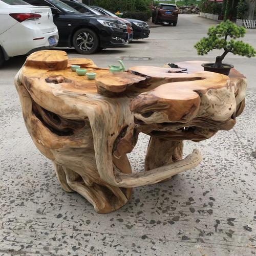 根雕摆件天然树根桌子