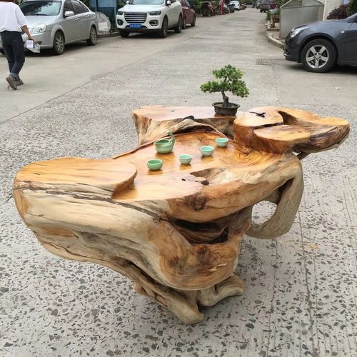 红木树根雕大桌
